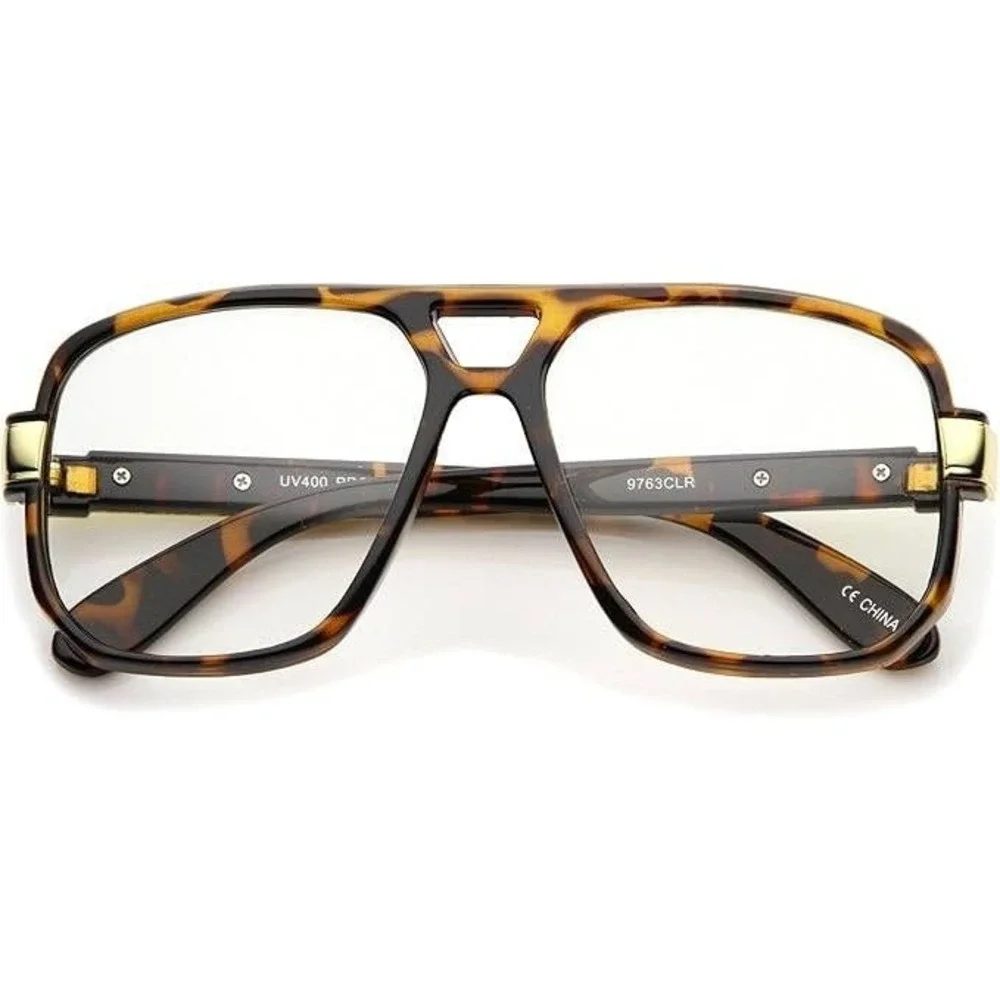 Unisex Clear Lens Glasses Oversized Fashion Square Frame Eyeglasses Trendy Style